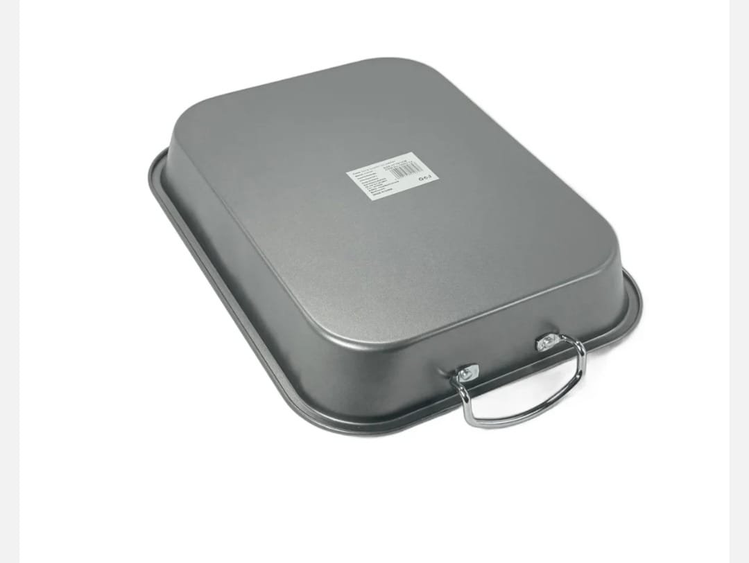 Tava de Cuptor Antiaderenta cu Manere Metalice – 41×31.5×5.5 cm, Forma Rectangulara din Otel, Ideala pentru Fripturi, Lasagna sau Prajituri - imagine 2