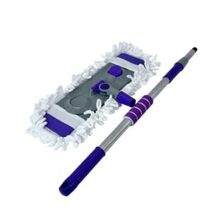 Mop Plat cu Coada 45 cm – Microfibră Super Absorbantă, Coadă Metalică Reglabilă, Ideal pentru Podele Umede și Uscate