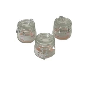 Set 3 Borcanele din Sticla cu Capac Etans – 150 ml, Model Rotund, inchidere Tip Clema, Ideal pentru Condimente sau Cadouri