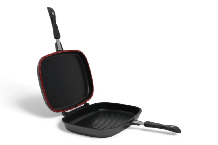 Tigaie Profesionala Dubla Grill 36 cm cu Capace Magnetice – Gatit Fara Fum si Fara Efort - imagine 2