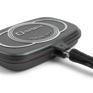 Tigaie Profesionala Dubla Grill 36 cm cu Capace Magnetice – Gatit Fara Fum si Fara Efort