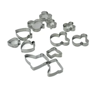 Set 12 Forme din Inox pentru Decupaj – Inimi, Flori, Stele, Ideal pentru Biscuiti, Fondant sau Fructe