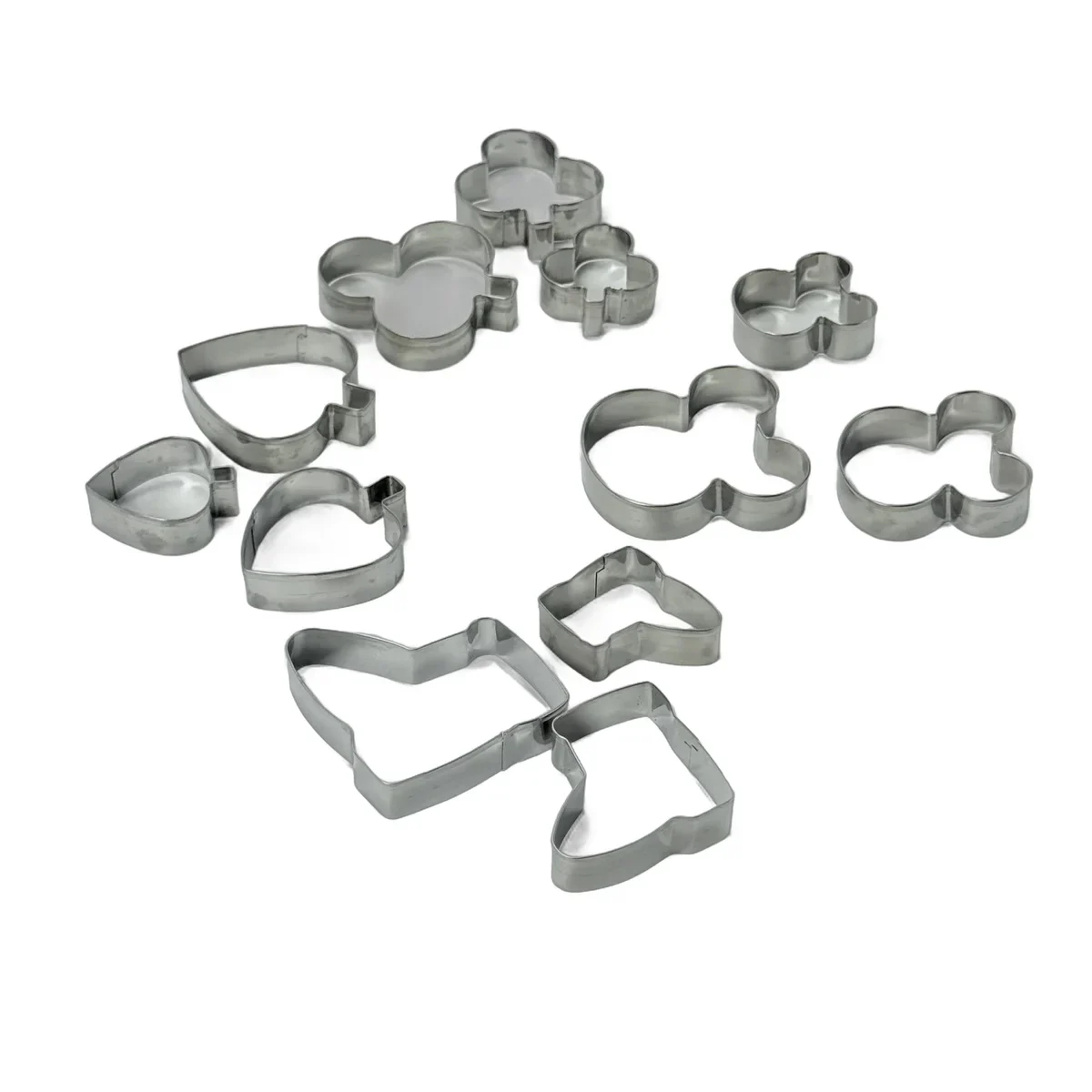 Set 12 Forme din Inox pentru Decupaj – Inimi, Flori, Stele, Ideal pentru Biscuiti, Fondant sau Fructe