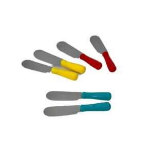 Set 6 Cutite pentru Unt si Crema – Culori Diverse, Lama Inox, Ideal pentru Deserturi, Tartine si Patiserie