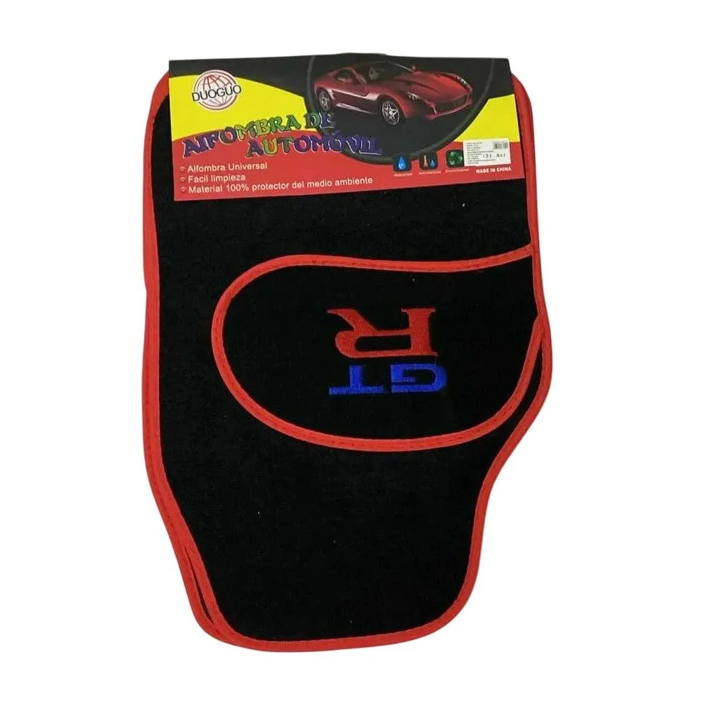 Set Covorașe Auto GT-R – Design Sport + Protecție Premium | Margine Roșie Impactantă