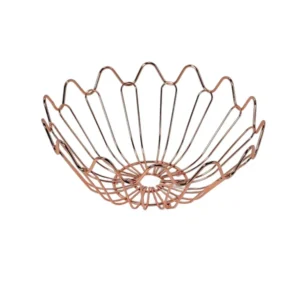 Cos Decorativ Metalic Ondulat – Cupru, Design Industrial, Ideal pentru Accente Rustice sau Organizare Estetica