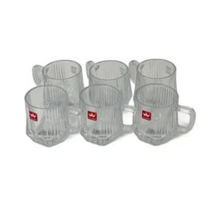 Set 6 Căni din Sticlă Transparentă YUJING – 250 ml, Design Simplu și Elegant, Ideal pentru Ceai, Cafea sau Cadouri