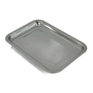 Tavă Rectangulară din Inox 32 × 22 × 2 cm – Ideală pentru Cuptor, Servire sau Depozitare, Rezistentă și Ușor de Curățat