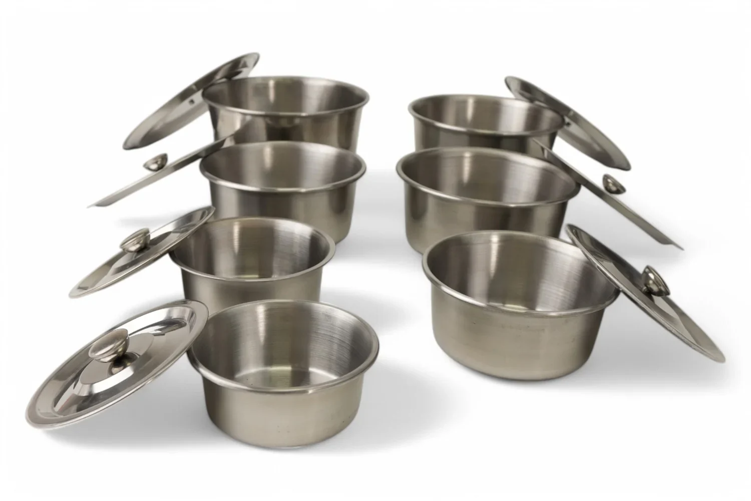 Set Premium 7 Oale din Inox cu Capac (13–20 cm) – Versatilitate, Durabilitate si Eleganta pentru Bucatarie - imagine 3