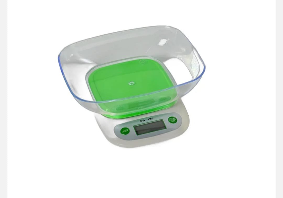 Cantar de Bucatarie Digital SH-125 cu Bol Transparent, Capacitate 5kg, Afisaj LCD, Ideal pentru Cantarire Ingrediente, Alimente sau Produse de Patiserie