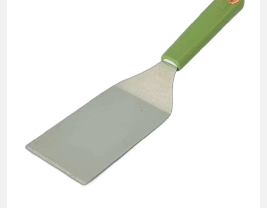 Paletă de Bucătărie Lată din Inox – Mâner Verde Ergonomic, Practică și Rezistentă