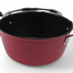 Cratiță Antiaderentă 24 cm cu Capac din Sticlă Termorezistentă – Interior Marmorat, Mânere Metalice, Ideală pentru Gătit Sănătos și Rapid