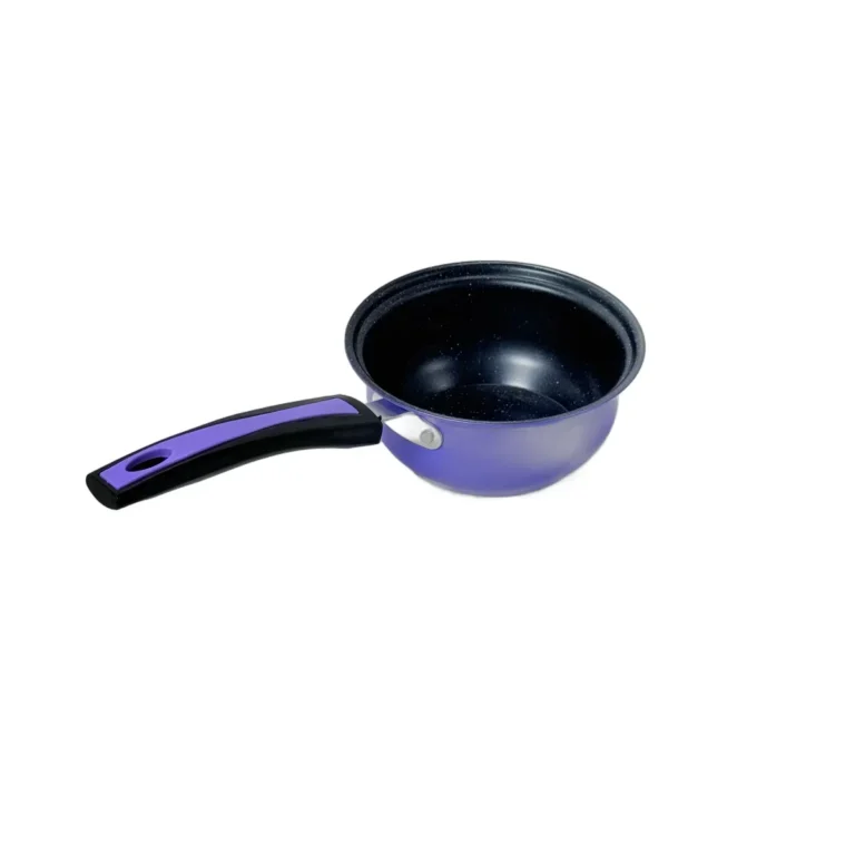 Cratiță Emailată Antiaderentă cu Interior Tip Granit și Mâner Termorezistent – 16 cm, Ideală pentru Fierbere, Sosuri și Porții Individuale, Compatibilă cu Toate Plitele