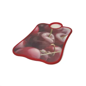 Tocator Curbat cu Imprimeu Fructe – 37×27×1.1 cm, Sticla Termorezistenta, Ideal pentru Servire Decorativa