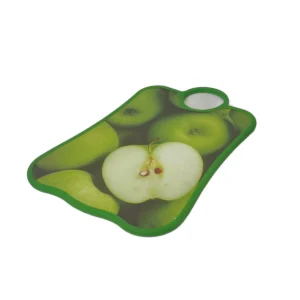 Tocator Curbat cu Imprimeu Fructe – 37×27×1.1 cm, Sticla Termorezistenta, Ideal pentru Servire Decorativa