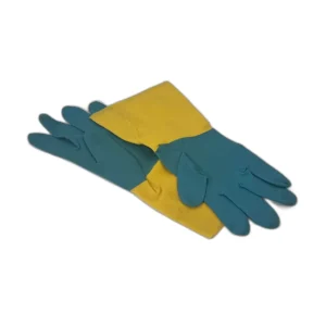 Manusi Menaj Bicolore Galben-Verde Cauciuc, Reutilizabile