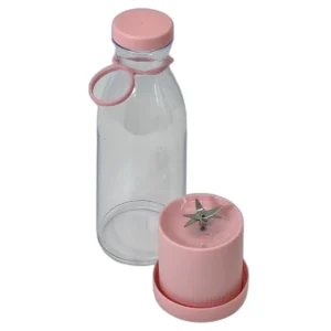 Mini Blender Portabil Roz cu Sticlă – Lame din Inox, Compact și Ușor de Utilizat