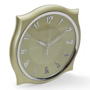 Ceas de Perete Elegant – 30 cm, Mecanism Silențios, Design Auriu Verzui, Ideal pentru Living, Birou sau Hol