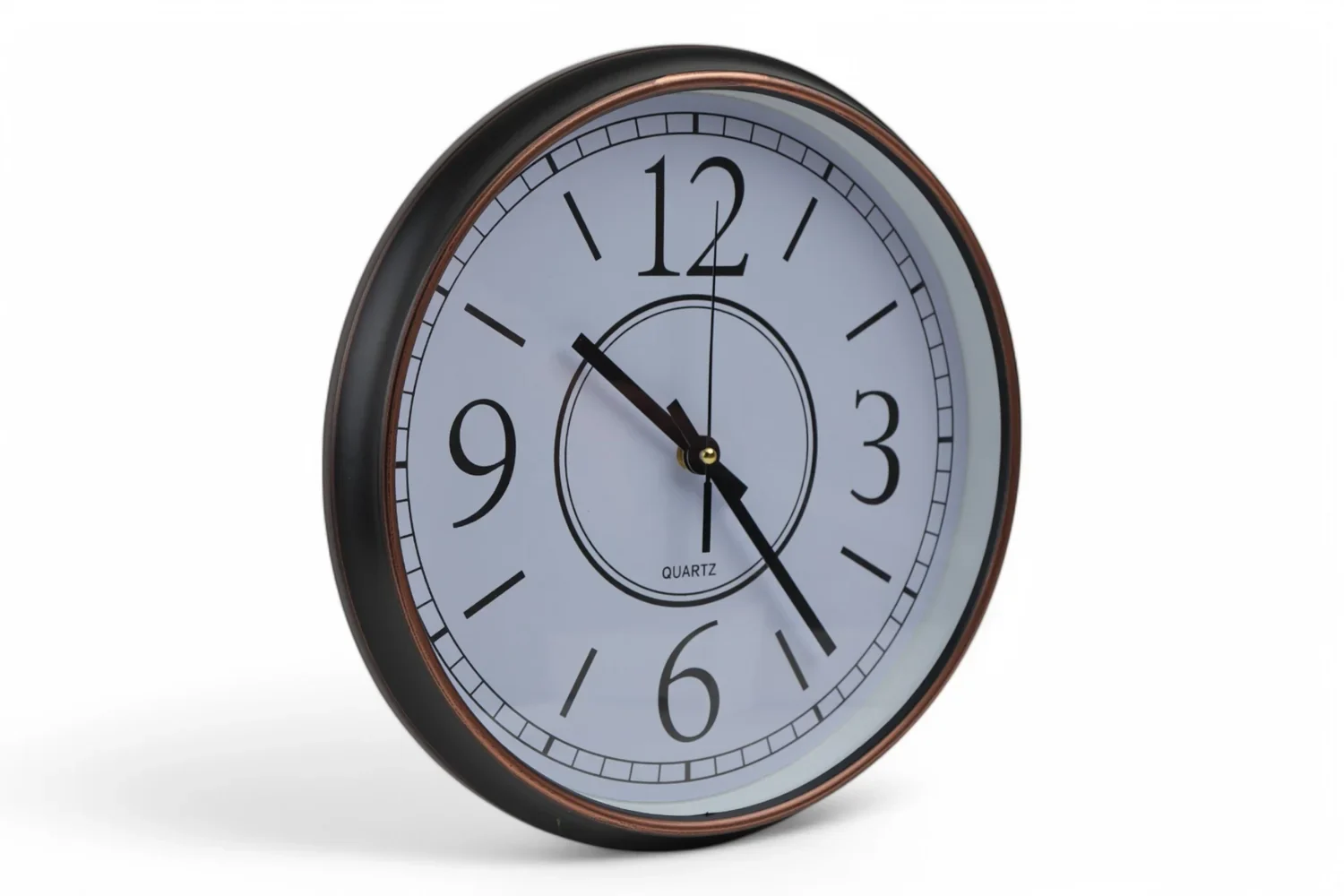 Ceas de Perete Elegant – 30 cm, Mecanism Silențios, Ramă Cupru Subțire, Design Minimalist, Ideal pentru Living, Birou sau Hol