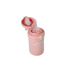 Sticlă Termică pentru Copii 300 ml – Design Ursuleț, Practică și Sigură pentru Băuturi Calde sau Reci