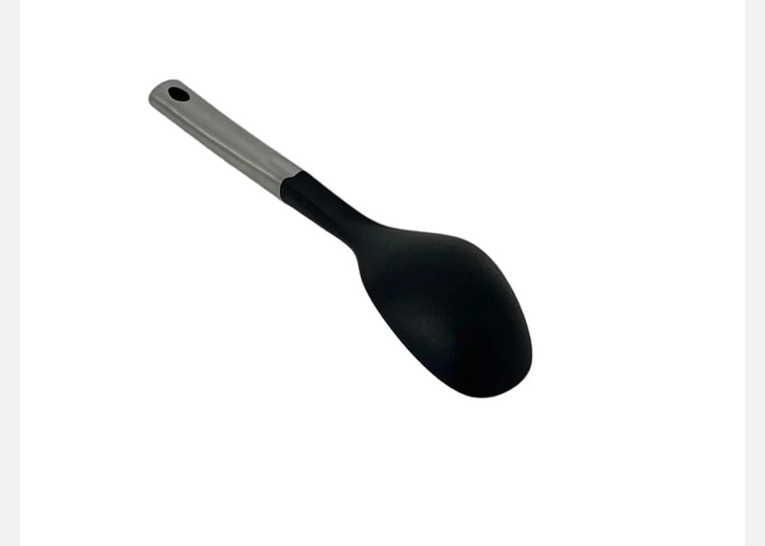 Lingura de Servire din Nylon cu Maner Inox – 34 cm, Rezistenta si Igienica, Ideala pentru Gatit Zilnic - imagine 2