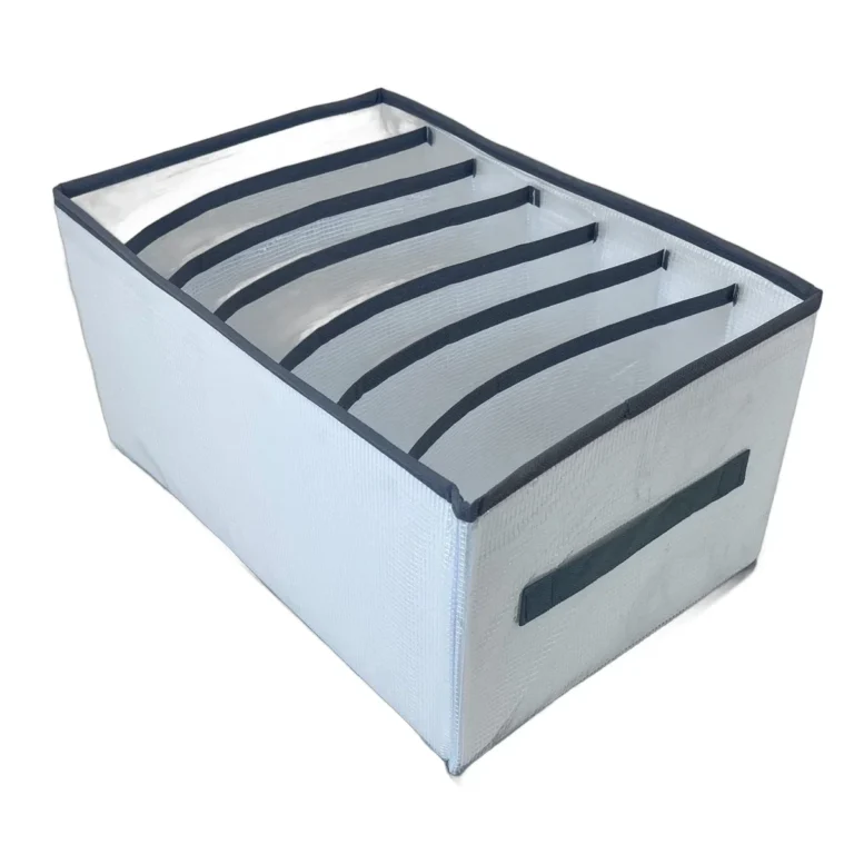 Organizator Multifuncțional cu 6 Compartimente – 36x25x20 cm, Rezistent la Umiditate și Praf, Structură Semi-Rigidă, Ideal pentru Haine, Lenjerie sau Accesorii, Ușor de Curățat