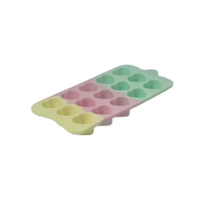 Forme din Silicon cu 18 Compartimente, Design Inimă, Dimensiuni 21.1×10.5×1.8 cm