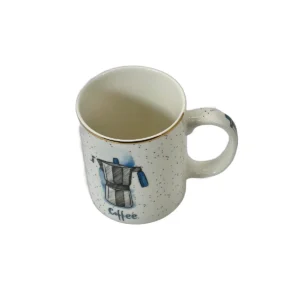 Cana Ceramica Coffee 350 ml cu Design Cafetiera si Detalii Haioase, Ideala pentru Cafea, Ceai si Momente Relaxante