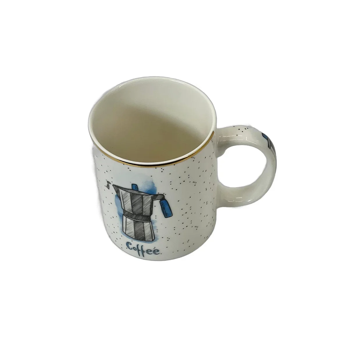 Cana Ceramica Coffee 350 ml cu Design Cafetiera si Detalii Haioase, Ideala pentru Cafea, Ceai si Momente Relaxante