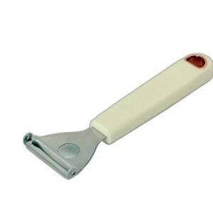Curățător pentru Legume și Fructe – Lamă din Inox, Mâner Alb cu Detalii Portocalii, Ergonomic și Practic