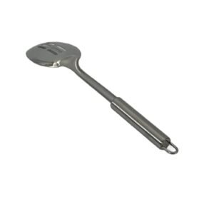 Lingura Perforata din Inox 31.5 cm cu Maner Metalic – Ideala pentru Scurgere si Servire