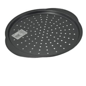 Tava Rotunda Perforata cu Manere 36×33×1 cm – Metal Antiaderent, Ideala pentru Pizza Crocanta si Servire
