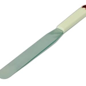 Spatulă pentru Torturi din Inox – Lamă 20 cm, Mâner Alb Ergonomic, Ideală pentru Decorare și Întindere Cremă