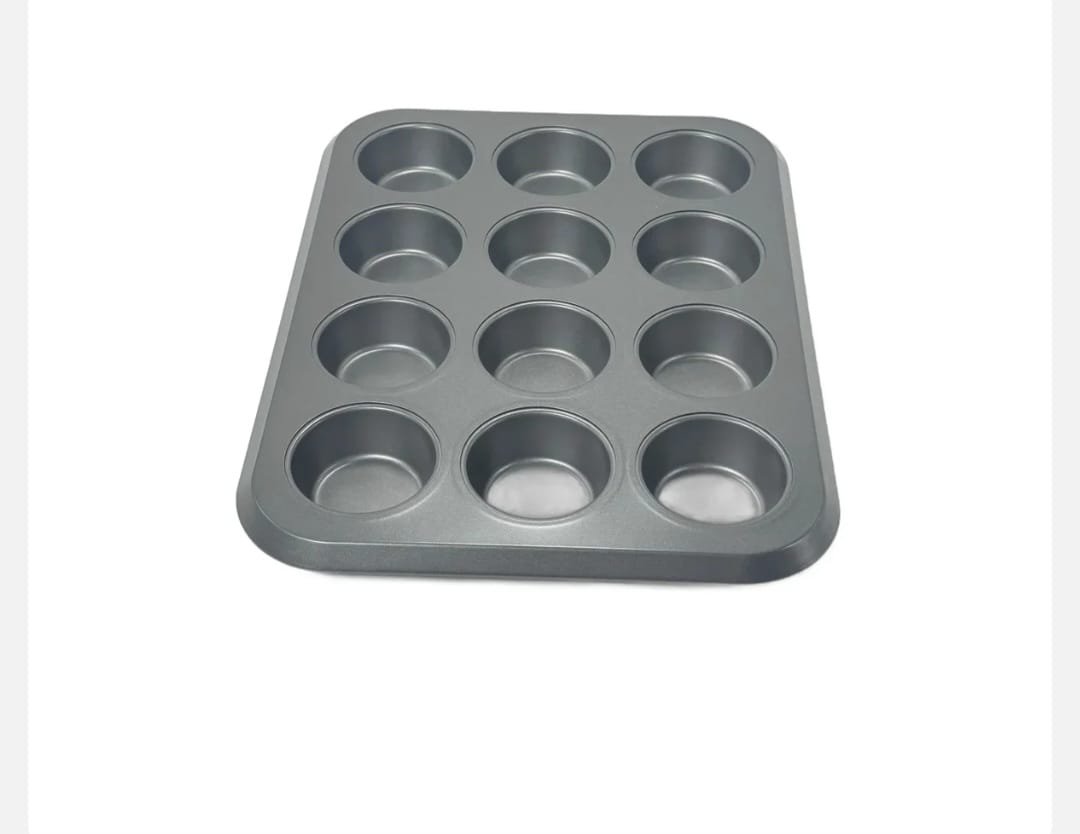 Forma Antiaderenta pentru Briose – 12 Cavitati, 35×26×3 cm, Ideala pentru Cupcakes, Muffins sau Gustari Portionate
