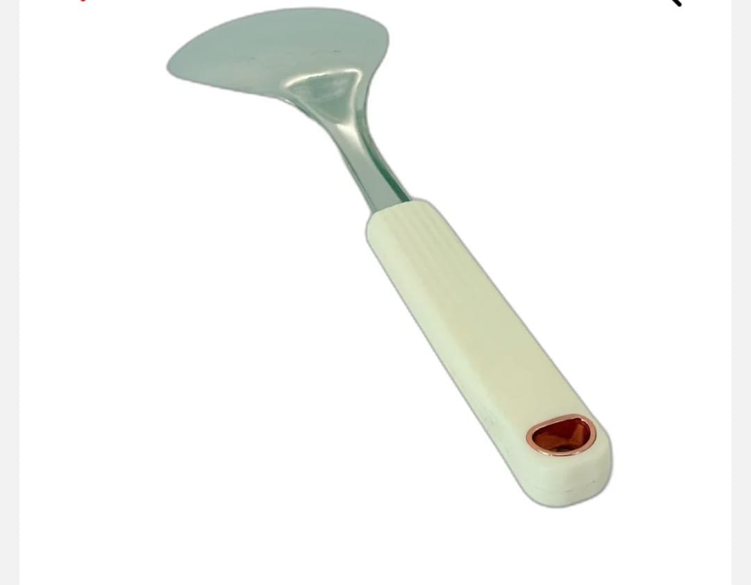 Lingură Adâncă din Inox pentru Bucătărie – Mâner Ergonomic Alb, Rezistentă și Practică - imagine 2