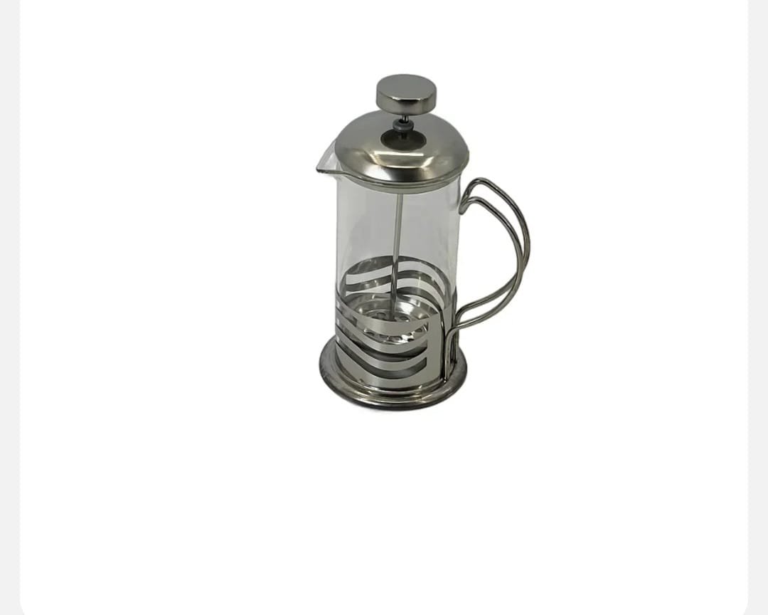 Cafetiera French Press 350 ml – Carcasa Metalica, Recipient din Sticla Termorezistenta, Ideala pentru Cafea si Ceai