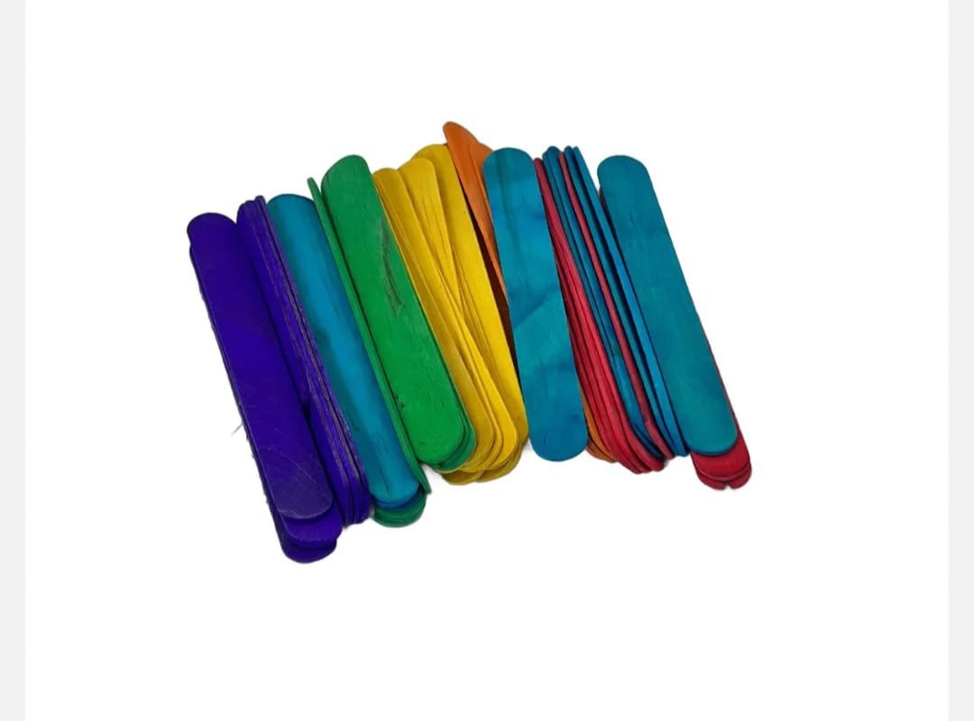 Bete din Lemn Colorate – Lungime 150 mm, Pentru Inghetata si Activitati DIY Creative