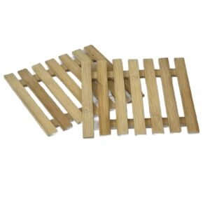 Set 2 Suporturi din Lemn pentru Vase Fierbinți – Model Dreptunghiular, Antiderapante, Ideale pentru Oale și Tigăi