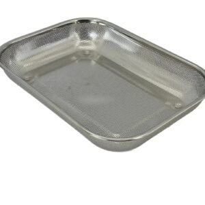 Tava Inox Perforata 37.5×27.5 cm – Tava Multifunctionala, Ideala pentru Racire, Scurgere sau Gatit