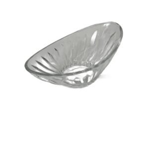 Bol din Sticla Transparenta cu Design Geometric – Forma Adanca, Ideal pentru Salate, Gustari sau Fructe