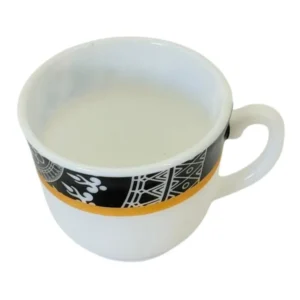 Cană Ceramică 220 ml, Model Amaze, Design Elegant cu Accente Negre și Aurii