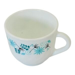 Cană Ceramică 220 ml, Model Stardust, Design Modern cu Imprimeu Floral Turcoaz