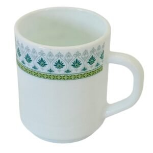 Cană ceramică 250 ml model Persia, design decorativ verde și turcoaz, ideală pentru băuturi calde