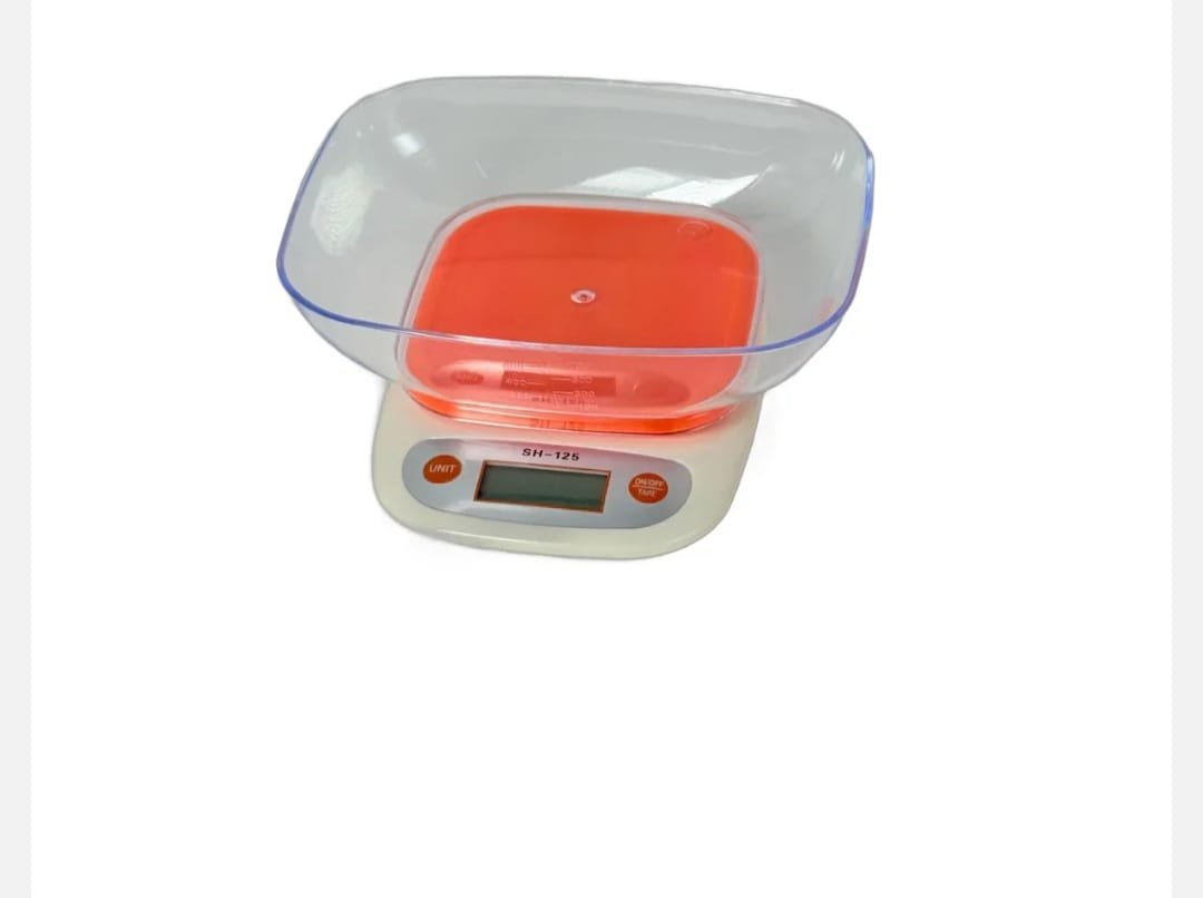 Cantar de Bucatarie Digital SH-125 cu Bol Transparent, Capacitate 5kg, Afisaj LCD, Ideal pentru Cantarire Ingrediente, Alimente sau Produse de Patiserie