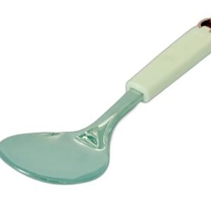 Lingură Adâncă din Inox pentru Bucătărie – Mâner Ergonomic Alb, Rezistentă și Practică