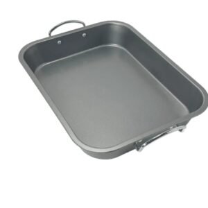 Tava de Cuptor Antiaderenta cu Manere Metalice – 41×31.5×5.5 cm, Forma Rectangulara din Otel, Ideala pentru Fripturi, Lasagna sau Prajituri