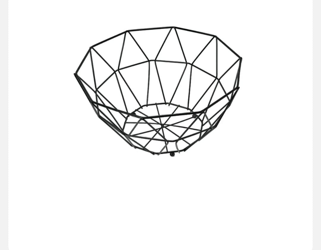 Cos Metalic Decorativ – 27×12 cm, Design Modern si Aerisit, Ideal pentru Fructe sau Accesorii